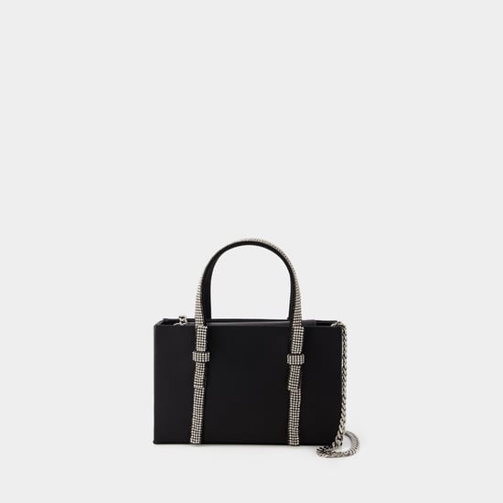 Bow Midi Handbag - Kara - Leather - Black