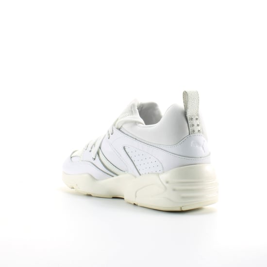 Puma Blaze Of Glory Decor White Leather Womens Lace Up Traines 360532 01