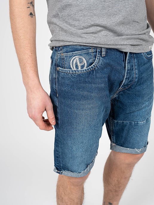 Pepe Jeans Shorts Callen Reclaim Herr Blå - Image 6