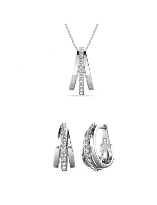 Aurielle Square Set - Silver and Crystal - Image 1