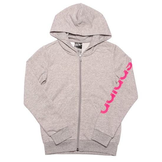 Girl's adidas Junior Linear Zip Hoody in Grey