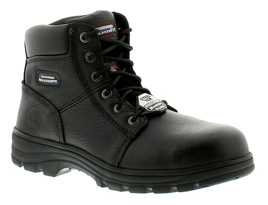 Skechers Workshire Mens Leather Safety Boots Black