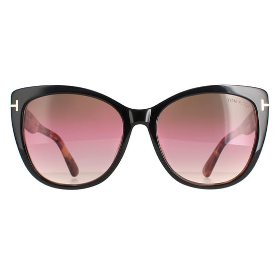 Tom Ford Cat Eye Womens Black and Havana Brown Pink Gradient FT0937 Nora Sunglasses