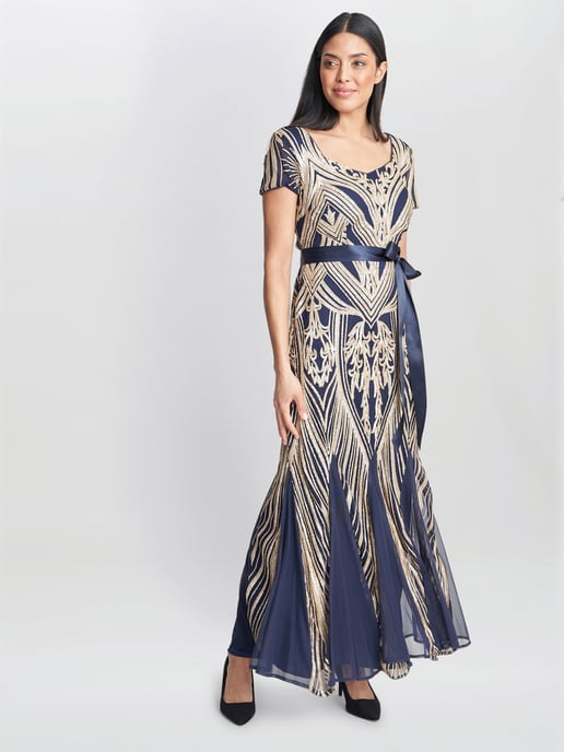 Amelia Sweetheart Neck Embroidered Maxi Dress