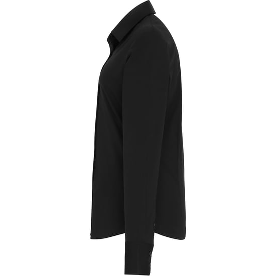 Premier Dames/dames Stretch Fit Poplin Blouse met lange mouwen (Zwart) - Image 3
