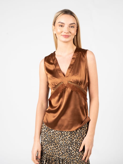 Pinko Top Sabino Woman's Brown - Image 3
