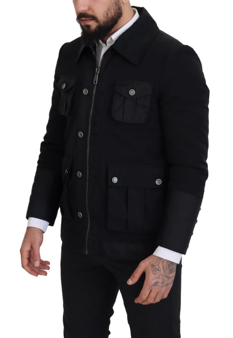 Dolce & Gabbana Svart Ullkrage Hel Dragkedja Herrjacka - Image 3