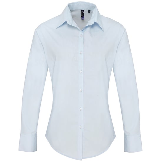 Premier Womens/Ladies Supreme Poplin Long-Sleeved Formal Shirt (Light Blue) - Image 1