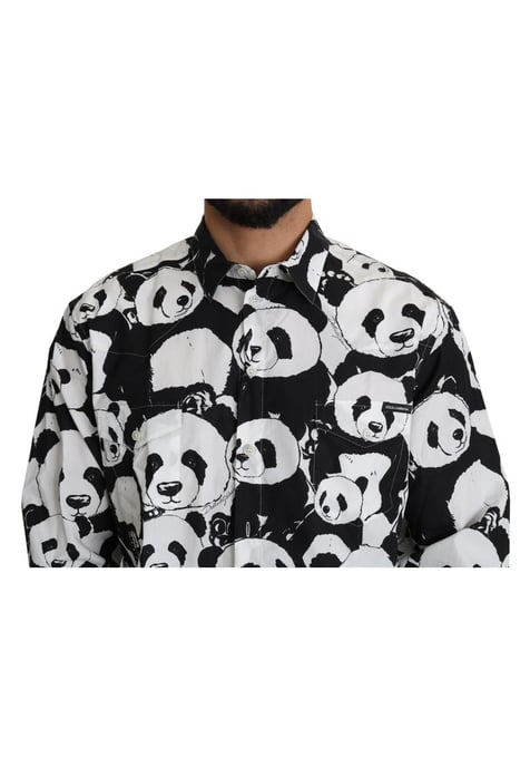 Dolce & Gabbana Men's Black Panda Casual 100% Cotton Shirt - Image 2