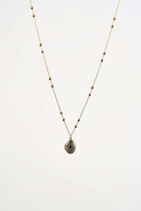 Small Oval Locket Necklace in Gold