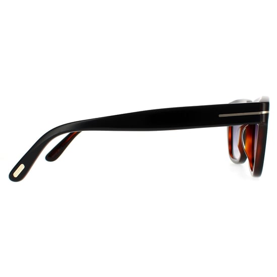 Tom Ford Square Mens Black & Brown Smoke Grey Gradient Sunglasses