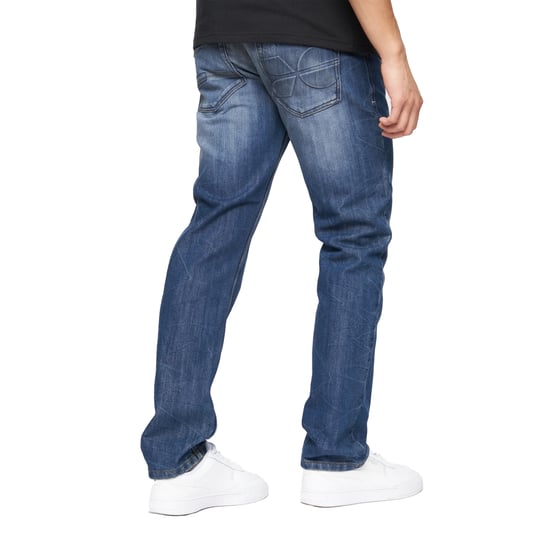 Crosshatch Mens New Techno Denim Präglade Jeans (Stone Wash) - Image 2