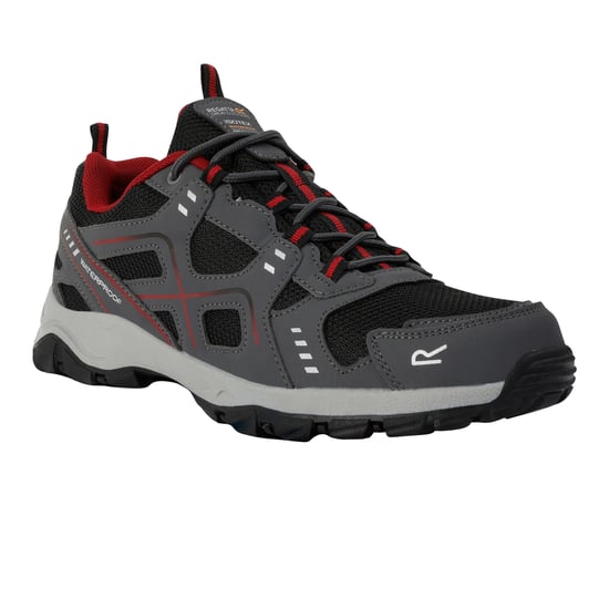 Regatta Mens Vendeavour Waterproof Walking Shoes (Granite/Rio Red)