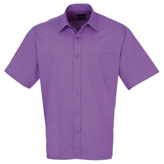 Premier Heren Korte Mouw Formele Poplin Gewoon Werk Shirt (Rijke Violet) - Image 1