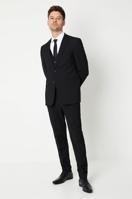 Tailored Fit Black Essential Suit Jacket - Image 2