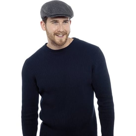Mens Checked Wool Blend Traditional Flat Cap - Image 2