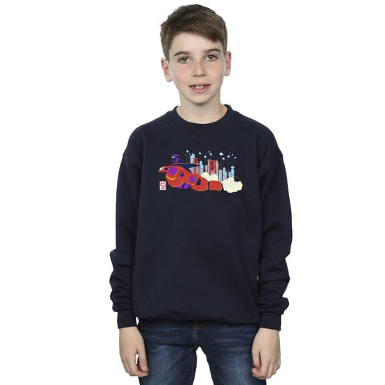 Disney Boys Big Hero 6 Baymax Hiro Bridge Sweatshirt (Navy Blue)