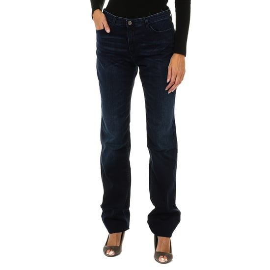 Long worn effect denim pants 6X5J85-5D0RZ woman