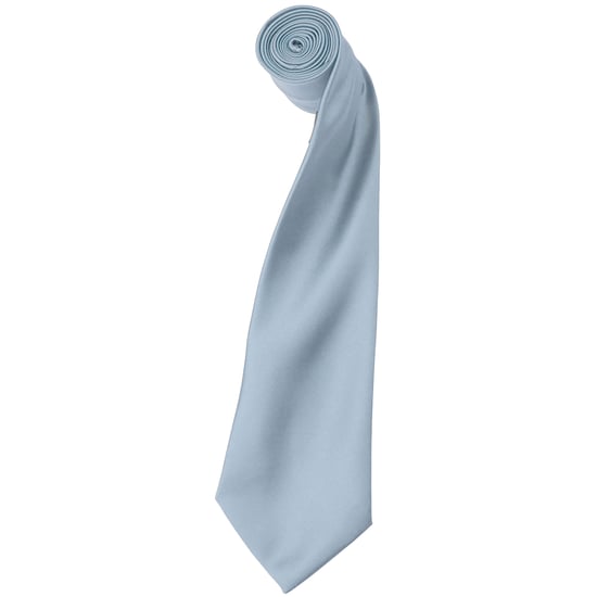 Premier Mens Plain Satin Tie (Narrow Blade) (Pack of 2) (Light Blue)