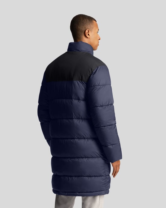 Lyle & Scott Longline vadderad pufferjacka i marinblå - Image 3