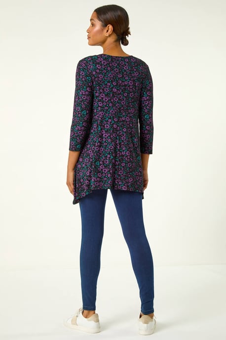 Ditsy Floral Stretch Tunic Top