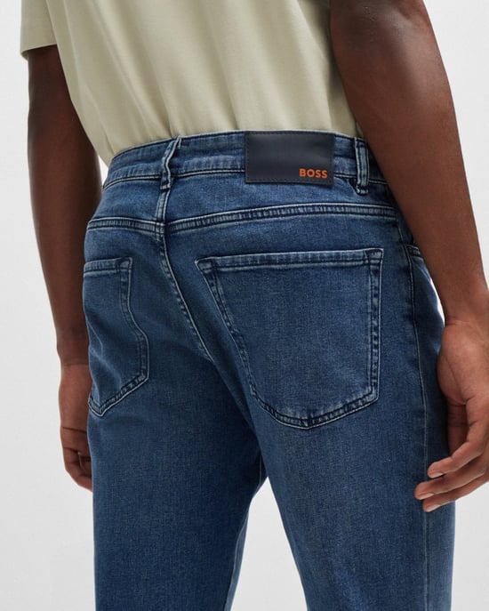 BOSS Orange Re.Maine BC-C Regular Fit Jeans in Mid Blue Comfort-Stretch Denim NOS - Image 3