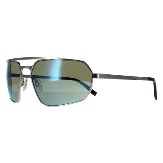 Serengeti Rectangle Mens Shiny Silver Saturn 555nm Blue Polarized Hinkley - Image 1