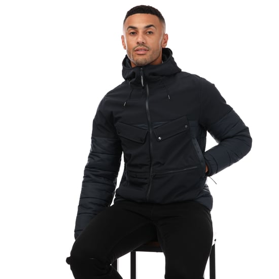 Men's C.P. Company Shell-R Mixed Google Jacket in Navy