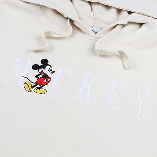 Disney Womens/Ladies Mickey Mouse Embroidered Hoodie (Stone)