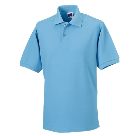 Russell Heren Polycotton Pique Slijtvast Poloshirt (Hemelsblauw) - Image 1