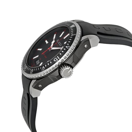 Gucci YA136303 Dive Black Dial Silicone Band Men's Watch