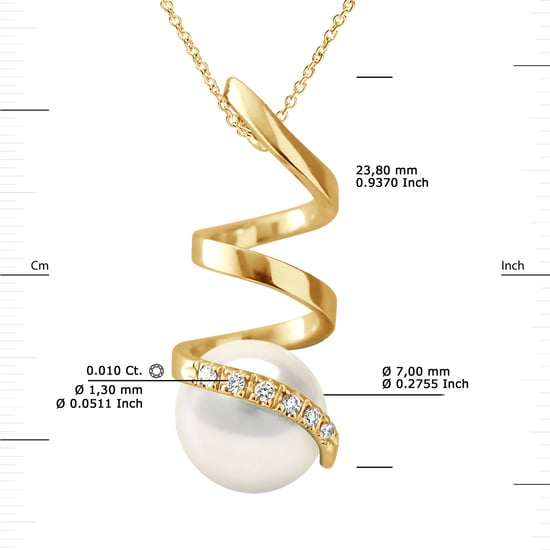 DIADEMA - Pendant - Yellow Gold and Real Freshwater Pearls - Image 3