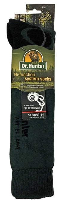 Dr Hunter - Mens Merino Wool Long Knee High Padded Heel Green Socks - Image 2