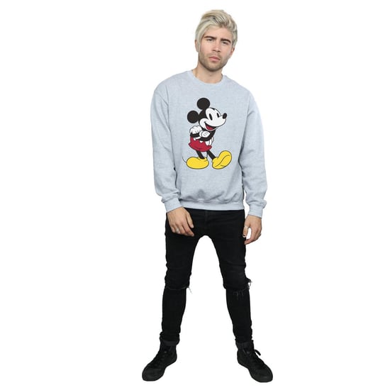 Disney Mens Classic Mickey Mouse Sweatshirt (Sports Grey)