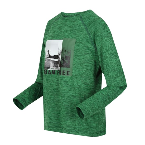 Regatta Childrens/Kids Burnlee Roam Free Graphic Print Marl T-Shirt (Field Green)