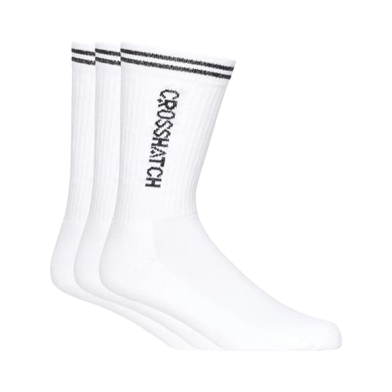 Crosshatch Mens Peppy Sports Socks (Pack of 3) (White) - Image 1