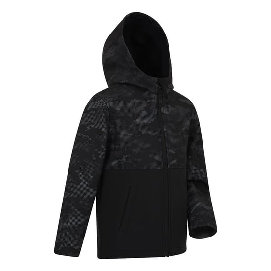 Mountain Warehouse Childrens/Kids Exodus Camo Soft Shell Jacket (Black)