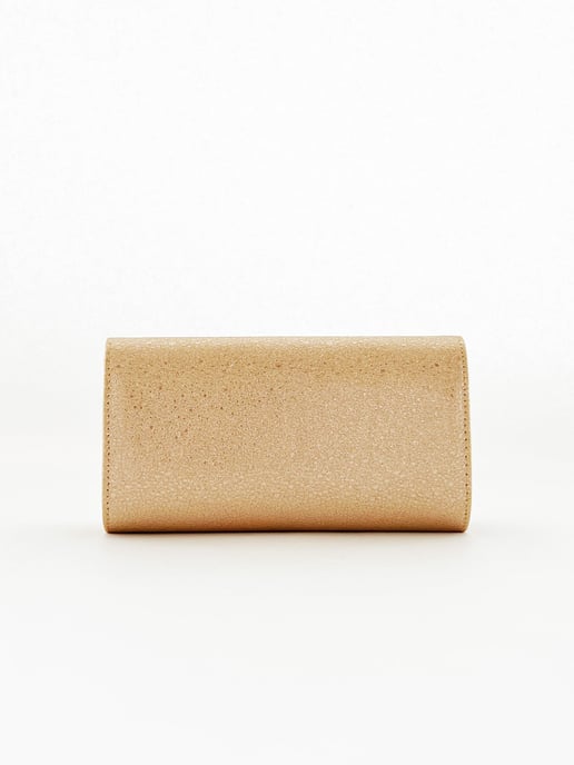 Glitter Envelope Clutch Bag in Champagne