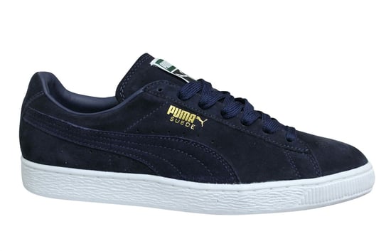Puma Suede Classic + Navy Blue Leather Low Lace Up Mens Trainers 356568 52