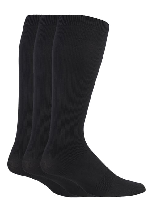 3 Pair Multipack Mens Flight Socks | IOMI | Graduated Compressions Socks for Swollen Feet | DVT Socks for Travel, Running Cycling - Black - Image 1