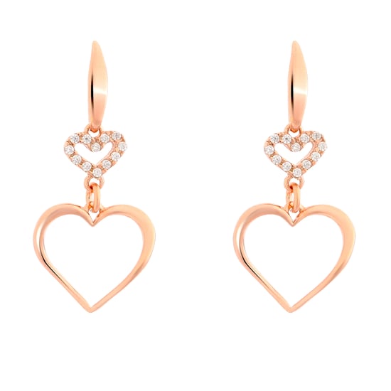 Orphelia 'Alfina' Dames 925 Sterling Zilveren Dangle Oorbellen - Roze ZO-7383 - Image 1