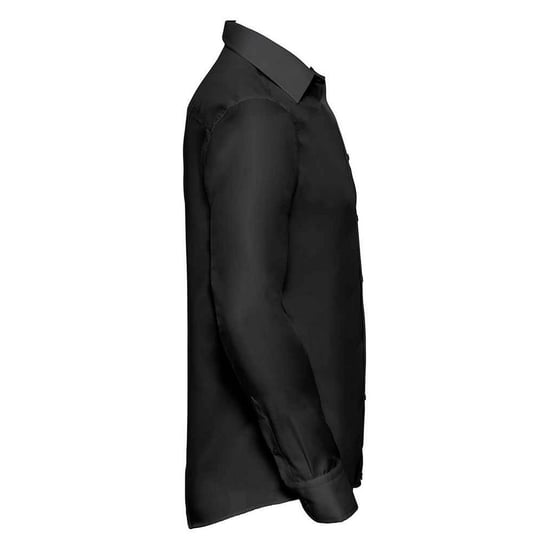 Russell Mens Ultimate Non-Iron Tailored Long-Sleeved Formal Shirt (Black) - Image 3