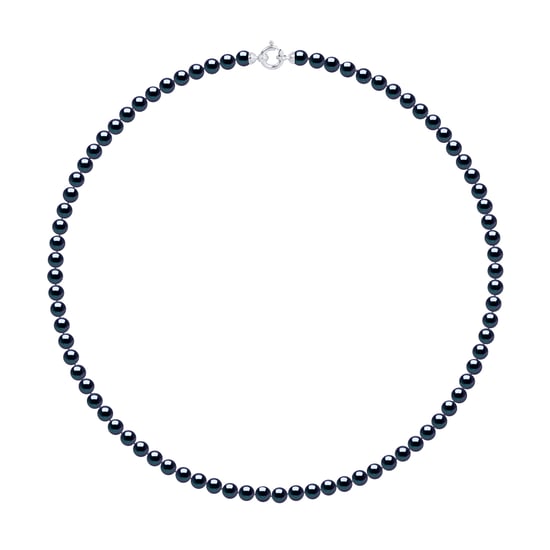 DIADEMA - Necklace - Real Freshwater Pearls - Black Tahitian Style - White Gold