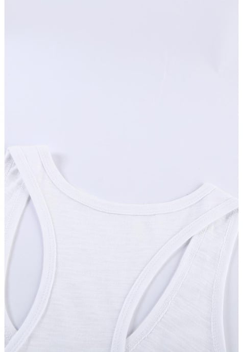 Dam Basic Solid Tank Top i Vit - Image 6