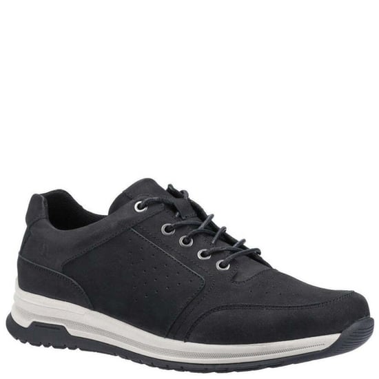 Hush Puppies Mens Joseph Nubuck Trainers (Black/White) - Image 1
