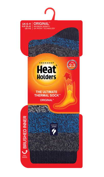 Heat Holders - Mens Extra Thick Thermal Socks for Winter | Warm Fluffy Fleece Insulated Socks | Gifts for Men - Navy Blue / Petrol (Milan) - Image 2