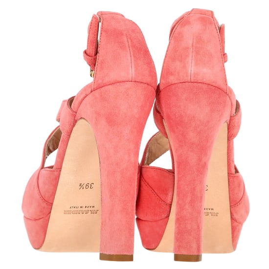 Jil Sander Korsrem Chunky Heel Plattform Pumps i Koralmocka - Image 5