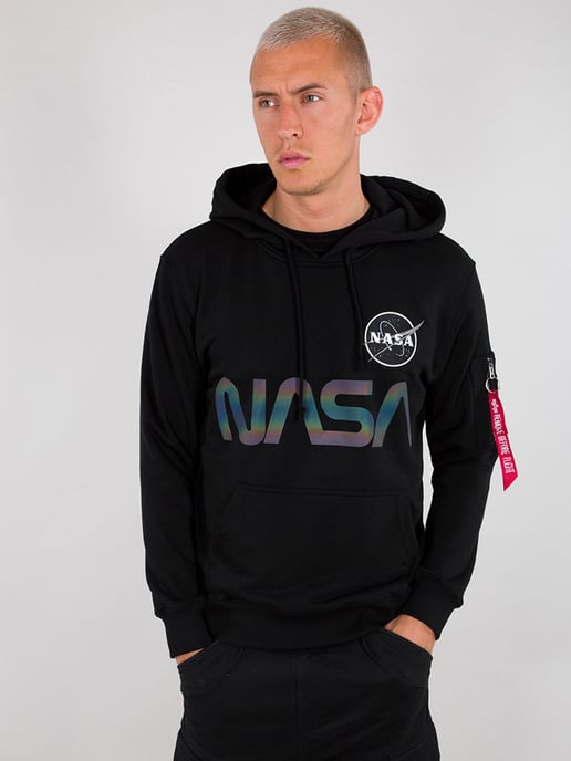 Alpha Industries NASA Rainbow Reflective Hoody Black