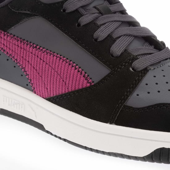 Boy's Puma Juniors Rebound V6 Trainers in Black Grey