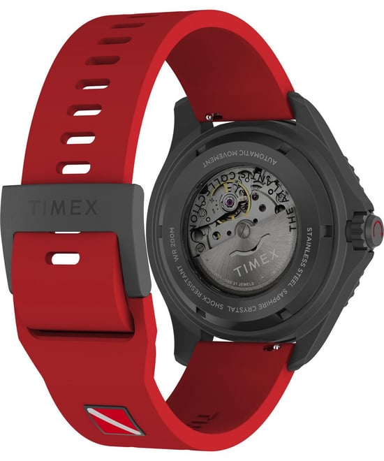 Timex Deep Water Tiburon Automatic Heren Horloge Rood TW2W21000 - Image 4